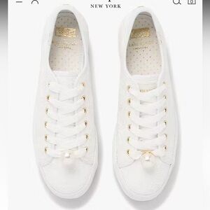 Kate Spade Triple kick New York floral eyelet & pearl Ked sneaker’s 10